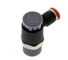 Vanne de régulation de débit Coude d'entrée 6 mm - R3/8'' Laiton/ Contre-écrou PA 66