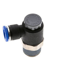 Vanne de régulation de débit Coude de sortie de compteur 10 mm - R1/2'' Laiton/ Contre-écrou PA 66