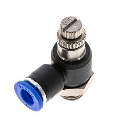 Flow Control Silencer Meter-Out Elbow 6 mm - G1/8'' Brass/PA 66