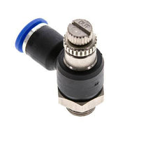 Coude de sortie de compteur du silencieux Flow Control 6 mm - G1/8'' laiton/PA 66