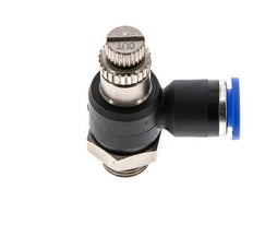 Coude de sortie de compteur du silencieux Flow Control 6 mm - G1/8'' laiton/PA 66