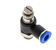 Coude de sortie de compteur du silencieux Flow Control 6 mm - G1/8'' laiton/PA 66