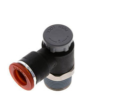 Vanne de régulation de débit Coude d'entrée 10 mm - R3/8'' Laiton/ Contre-écrou PA 66