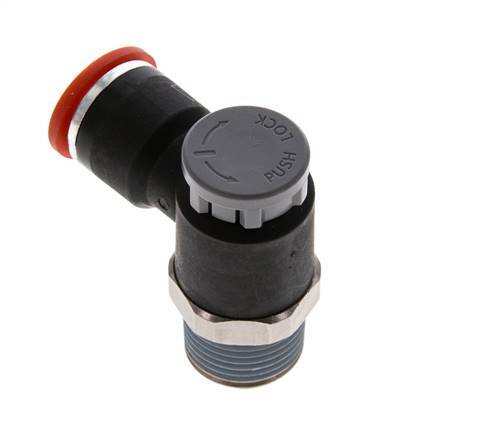 Vanne de régulation de débit Coude d'entrée 10 mm - R3/8'' Laiton/ Contre-écrou PA 66