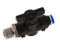 Vanne à boule droite à 2 voies 6 mm - R1/4'' plastique/laiton