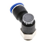 Vanne de régulation de débit Coude de sortie de compteur 10 mm - G1/4'' Laiton/ Contre-écrou PA 66