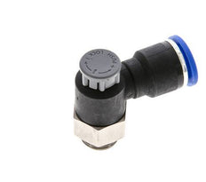 Vanne de régulation de débit Coude de sortie de compteur 10 mm - G1/4'' Laiton/ Contre-écrou PA 66