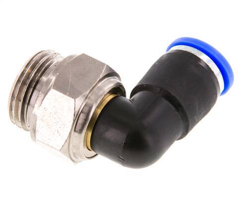 Coude 10mm & G1/2'' Joint pivotant Filets mâles à enfoncer Laiton nickele/PBT NBR Rotatif