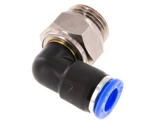 Coude 10mm & G1/2'' Joint pivotant Filets mâles à enfoncer Laiton nickele/PBT NBR Rotatif