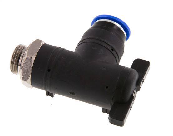 Vanne à bille coudée à 2 voies 12 mm - G3/8'' plastique/laiton