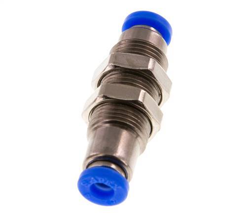 Push-In Fitting 4mm Auto Shut-Off Brass/PBT Bulkhead 0-10bar (0-145psi)