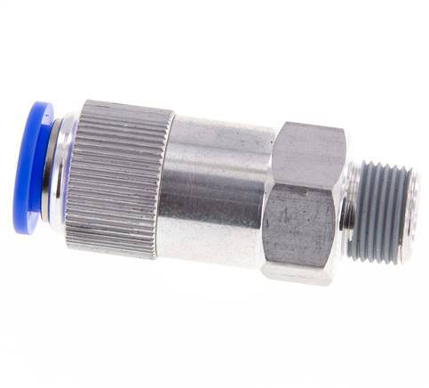 Clapet anti-retour Push-In 12mm & R3/8'' mâle aluminium 0.2-10bar (3-145psi) Filetage de tuyau
