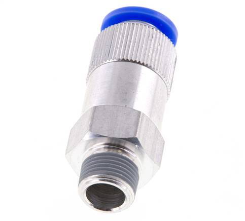 Clapet anti-retour Push-In 12mm & R3/8'' mâle aluminium 0.2-10bar (3-145psi) Filetage de tuyau