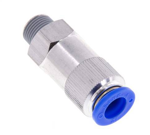 Clapet anti-retour Push-In 12mm & R3/8'' mâle aluminium 0.2-10bar (3-145psi) Filetage de tuyau