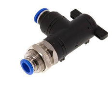 Robinet à boisseau sphérique coudé à 2 voies 10 mm Bulkhead en plastique/laiton