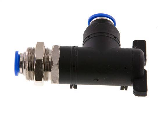 Robinet à boisseau sphérique coudé à 2 voies 10 mm Bulkhead en plastique/laiton