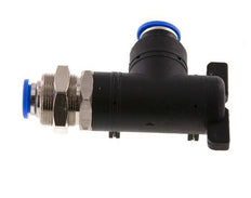 Robinet à boisseau sphérique coudé à 2 voies 10 mm Bulkhead en plastique/laiton