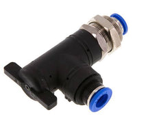 Robinet à boisseau sphérique coudé à 2 voies 10 mm Bulkhead en plastique/laiton