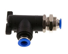 Robinet à boisseau sphérique coudé à 2 voies 10 mm Bulkhead en plastique/laiton