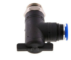 Vanne à bille coudée à 2 voies 12 mm - G1/2'' plastique/laiton