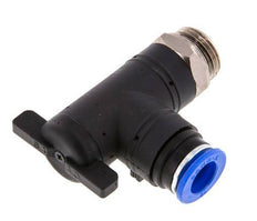 Vanne à bille coudée à 2 voies 12 mm - G1/2'' plastique/laiton