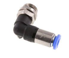 Push-In Fitting 6mm & G1/4'' Male Auto Shut-Off Elbow Brass/PBT 0-10bar (0-145psi)