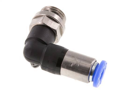 Raccord à Enfoncer 6mm & G1/4'' Mâle Coude Autobloquant en Laiton/PBT 0-10bar (0-145psi)