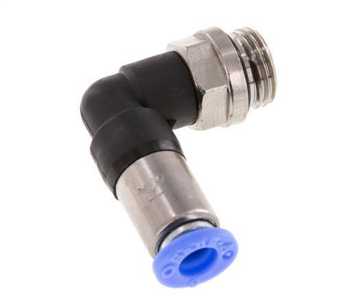 Raccord à Enfoncer 6mm & G1/4'' Mâle Coude Autobloquant en Laiton/PBT 0-10bar (0-145psi)