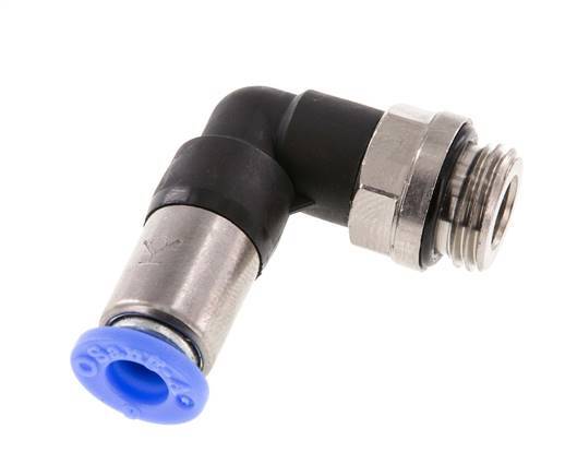 Raccord à Enfoncer 6mm & G1/4'' Mâle Coude Autobloquant en Laiton/PBT 0-10bar (0-145psi)