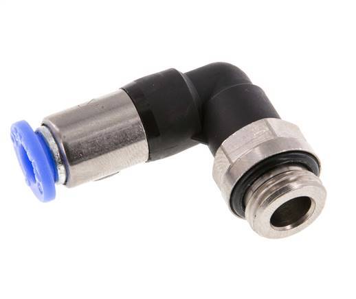 Raccord à Enfoncer 6mm & G1/4'' Mâle Coude Autobloquant en Laiton/PBT 0-10bar (0-145psi)