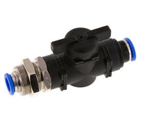Vanne à boisseau sphérique droite à 2 voies 10 mm Bulkhead en plastique/laiton