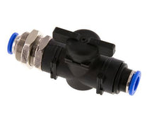 Vanne à boisseau sphérique droite à 2 voies 10 mm Bulkhead en plastique/laiton