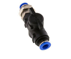 Vanne à boisseau sphérique droite à 2 voies 10 mm Bulkhead en plastique/laiton