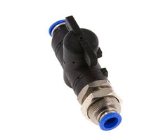 Vanne à boisseau sphérique droite à 2 voies 10 mm Bulkhead en plastique/laiton