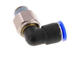 Coude 12mm & R3/8'' Joint pivotant Filets mâles à enfoncer Laiton nickele/PBT NBR Rotatif