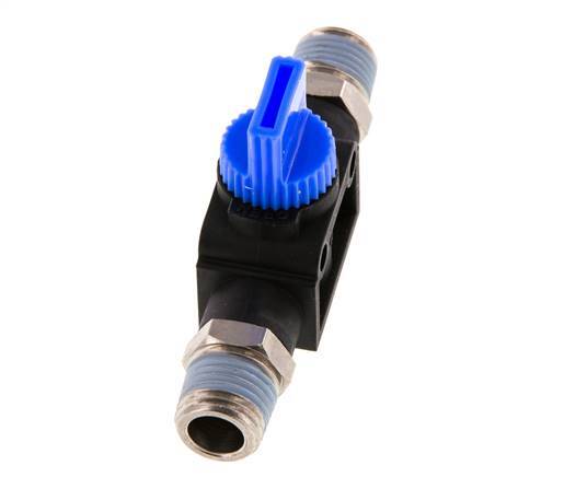 Vanne manuelle d'arrêt à 3/2 voies R1/4'' plastique/laiton