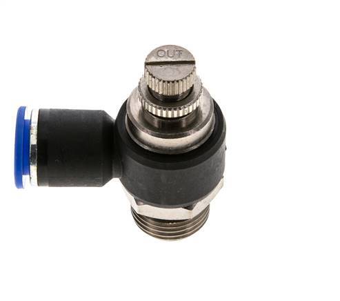 Coude de sortie de compteur pour silencieux Flow Control 12 mm - G1/2'' laiton/PA 66