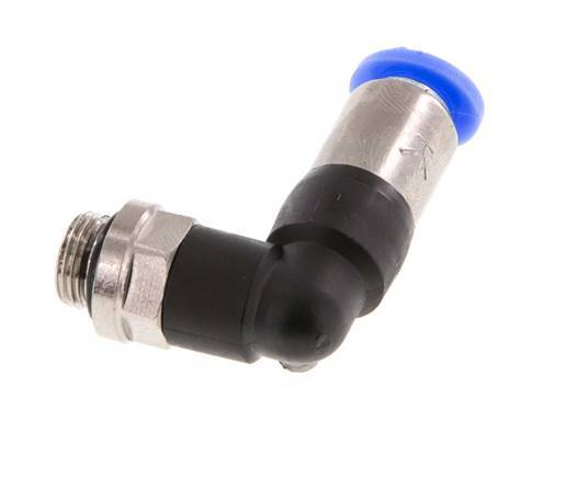 Raccord à Enfoncer 6mm & G1/8'' Mâle Coude Autobloquant en Laiton/PBT 0-10bar (0-145psi) [2 pièces].