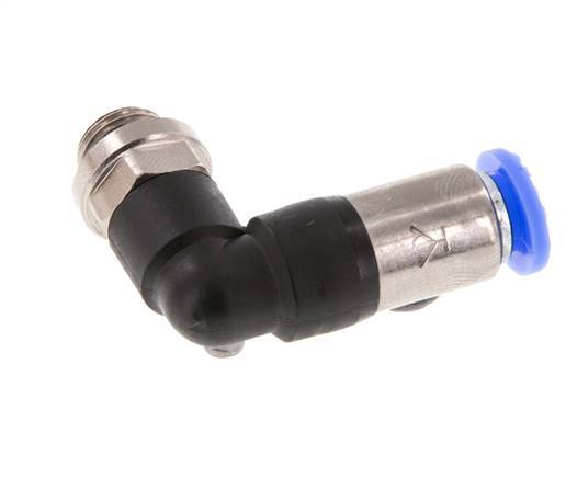Raccord à Enfoncer 6mm & G1/8'' Mâle Coude Autobloquant en Laiton/PBT 0-10bar (0-145psi) [2 pièces].