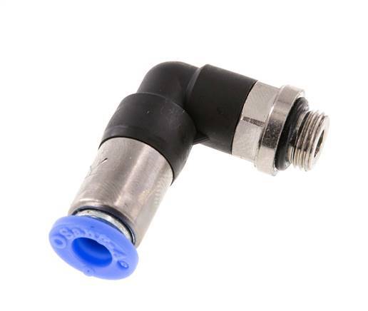 Raccord à Enfoncer 6mm & G1/8'' Mâle Coude Autobloquant en Laiton/PBT 0-10bar (0-145psi) [2 pièces].