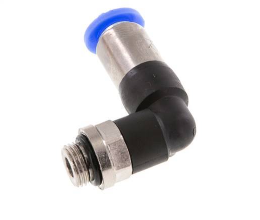 Raccord à Enfoncer 6mm & G1/8'' Mâle Coude Autobloquant en Laiton/PBT 0-10bar (0-145psi) [2 pièces].