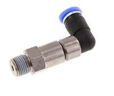 Coude 4mm & R1/8'' Joint rapide pivotant Filets mâles Push-In Laiton nickele/PBT NBR Rotatif