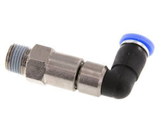 Coude 4mm & R1/8'' Joint rapide pivotant Filets mâles Push-In Laiton nickele/PBT NBR Rotatif