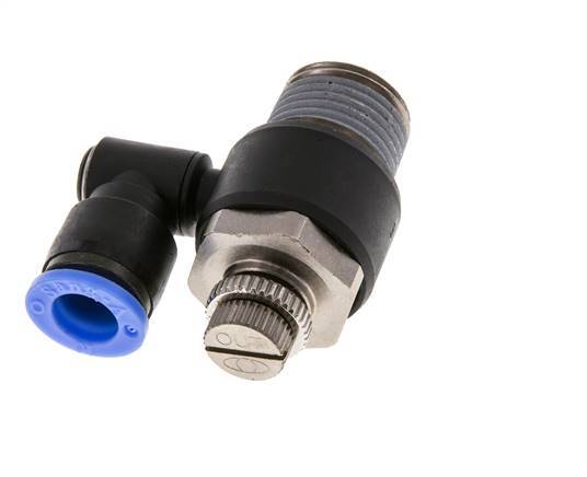 Silencieux de contrôle d'écoulement Sortie de compteur rotative 10 mm - R1/2'' Laiton/PA 66