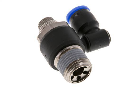 Silencieux de contrôle d'écoulement Sortie de compteur rotative 10 mm - R1/2'' Laiton/PA 66