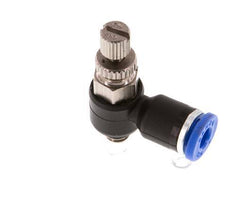 Coude de sortie de compteur du silencieux Flow Control 4 mm - M5 Laiton/PA 66