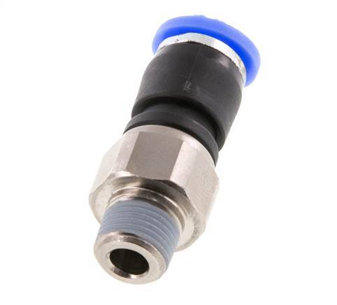 Raccords tournants 6mm & R1/8'' Filets mâles à emmancher Laiton nickelé/PBT NBR Rotatif