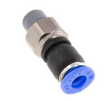 Raccords tournants 6mm & R1/8'' Filets mâles à emmancher Laiton nickelé/PBT NBR Rotatif