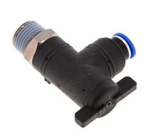 Robinet à bille coudé à 2 voies 10 mm - R1/2'' Plastique/laiton