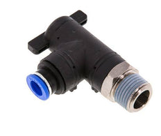 Robinet à bille coudé à 2 voies 10 mm - R1/2'' Plastique/laiton